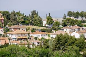 the roofs of buildings in the city photo