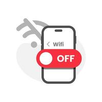 offline, internet connection off on smartphone concept illustration flat design vector eps10. modern graphic element for landing page, empty state ui, infographic, icon