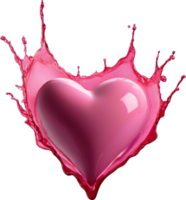 Liquid splashes in the shape of a heart. AI-Generated. png