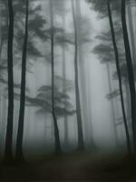 brumoso bosque atmósfera con un temperamental estilo foto