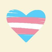 Transgender rainbow heart. International Transgender Visibility Day.  Five horizontal stripes flag. LGBT equality, diversity, inclusion concept. vector