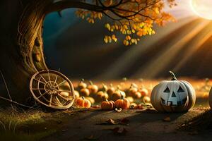 Halloween Wallpaper Ai Generative photo