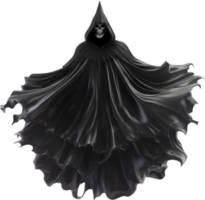 A terrifying black ghost king floated in the air. AI-Generated. png