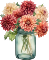Rosa flores dentro uma jar. gerado por ai. png