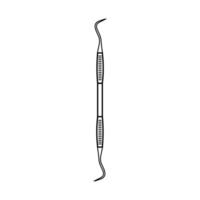 Dental tool for dentistry inspection. Linear doodle icon. Dental care, stomatology, medical dentist tool concept. vector