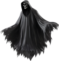 A terrifying black ghost king floated in the air. AI-Generated. png