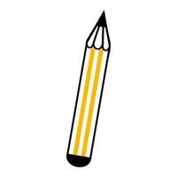 Pencil linear icon with yellow stripes. Symbol of study and education. vector