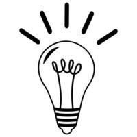 Light bulb linear icon. Idea, solution, thinking, electric light, energy  concept. vector