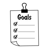 Checklist doodle icon. Clipboard and check marks. Achievements of goals. Linear vector illustration.