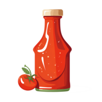 ketchup bouteille avec tomate sauce sur transparent Contexte ai génératif png