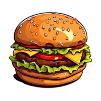 un hamburguesa con queso y lechuga en él, hd png imagen ai generativo