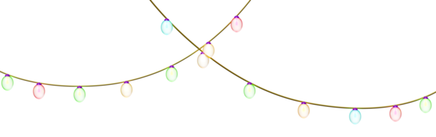 alegre Natal e feliz Novo ano com vidro transparente luminária guirlandas, decorativo bola, festa bandeira, 3d render ilustração png