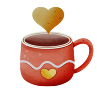 taza de cafe y corazon png