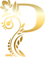 Gold Letter P png