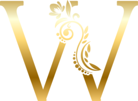 Gold Letter W png
