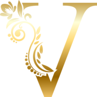 Gold Letter V png