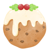 Cartoon cookie with creme in christmas party, christmas illustration png