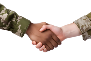 handshake between two military officers. AI Generative png