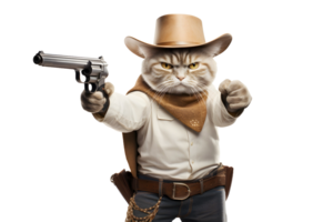 ai génératif humanoïde désespéré chat cow-boy. png