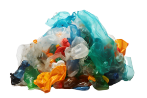 Plastic waste pile for recycling. AI Generative png