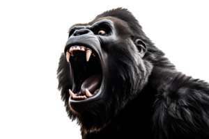 AI Generative agressive gorilla howling png