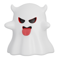 Funny Halloween Cartoon Character Ghost isolated. 3d Render Illustration png