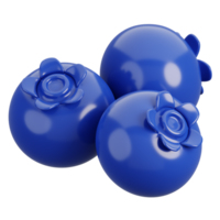 Fresh blueberry isolated. Cartoon fruits icon. 3d render illustration. png