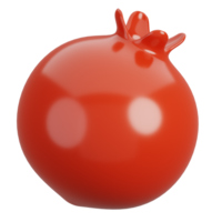 Fresh pomegranate isolated. Cartoon fruits icon. 3d render illustration. png