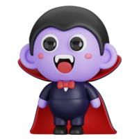 Funny Halloween Cartoon Character Vampire Dracula isolated. 3d Render Illustration png