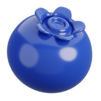 Fresh one blueberry isolated. Cartoon fruits icon. 3d render illustration. png