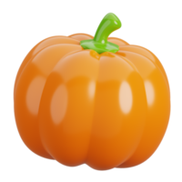 Fresh pumpkin isolated. Cartoon fruits icon. 3d render illustration. png