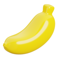 Banana isolated. Cartoon fruits icon. 3d render illustration. png