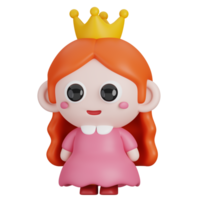 Funny Halloween Cartoon Character Princess isolated. 3d Render Illustration png