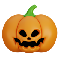 Funny Halloween Cartoon Character Pumpkin lantern isolated. 3d Render Illustration png