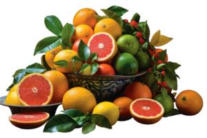 Orange fruit with green leaves. Home gardening. Mandarine oranges. Tangerine oranges. Orange color. Fresh orange juice, AI Generated png