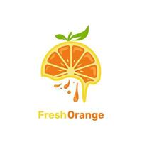 Fresco naranja logo vector ilustración, Fresco naranja rebanada logo diseños concepto