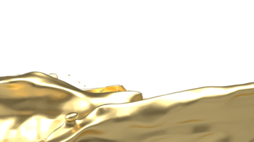 The Gold Splash png image for decor concept 3d rendering