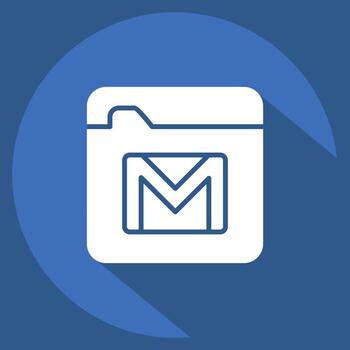 Icon Webmail. related to Communication symbol. long shadow style. simple design editable. simple illustration vector