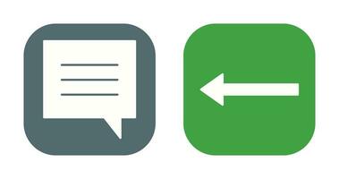 single chat bubble and left arrow Icon vector