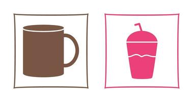 Coffee mug and Frappe Icon vector