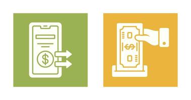 depositar y transferir icono vector