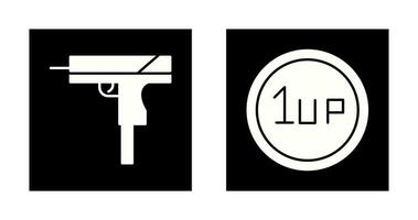 Gun and 1UP Icon vector