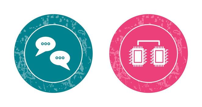 Conversation Bubbles and Processors Connected Icon vector