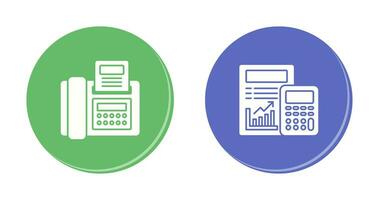 fax y calculador icono vector