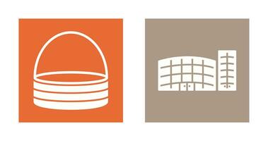 basket and shopping mall Icon vector