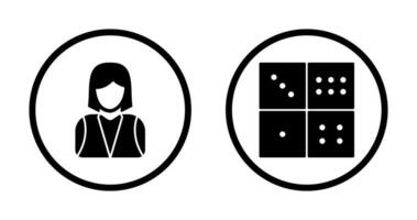 elegant lady and domino game Icon vector