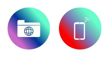 network folder and connected device Icon vector