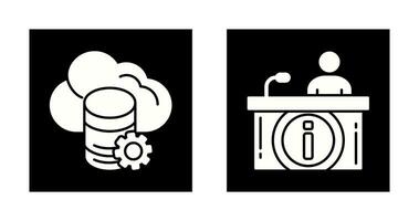 cloud data and information desk Icon vector