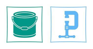 Paint Bucket and Clamp Icon vector