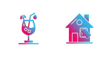 Fresh Juice and House Cleaning Icon vector